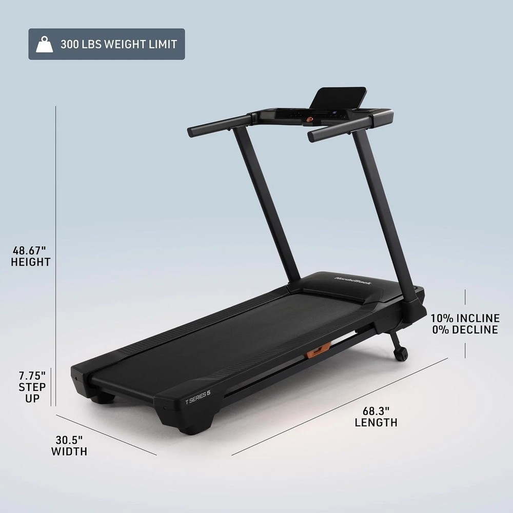 T Series 5 Treadmill - Compact, 10 MPH Speed, Personalized Coaching, Easy Setup