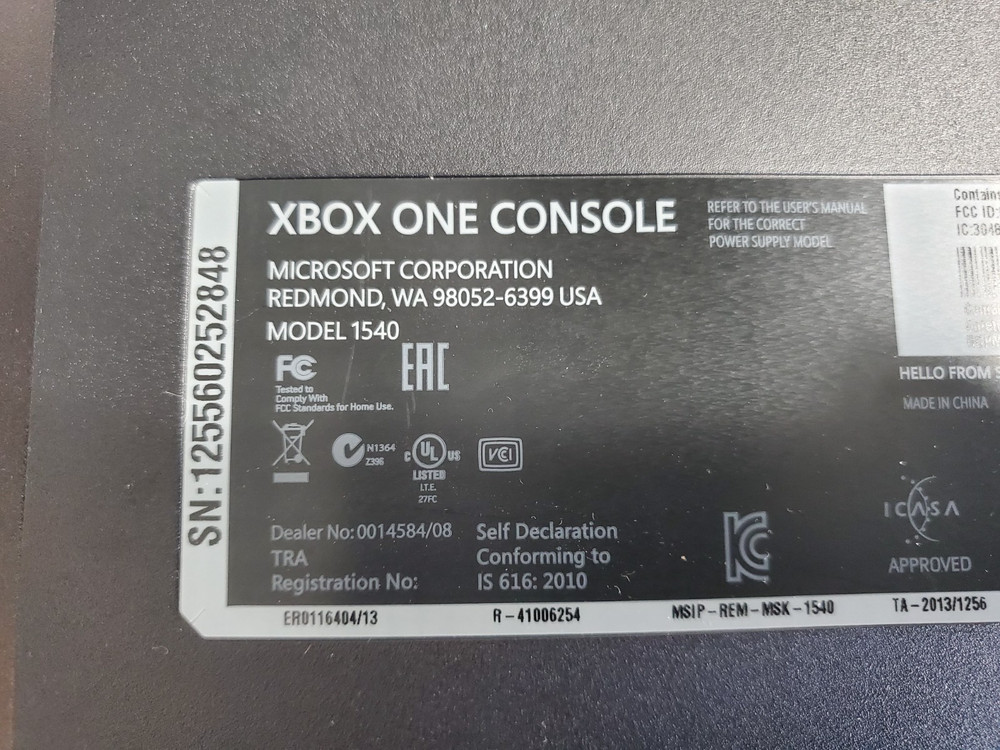 Microsoft Xbox One Console Gaming System Blue 1540 With Charger No Controller