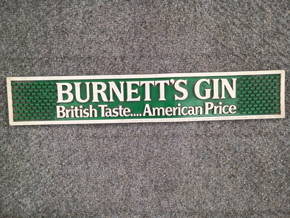 Vtg Burnett's Gin Bar Rail Mat