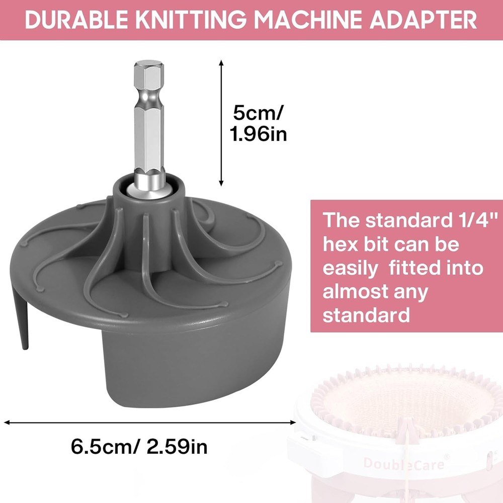 Knitting Machine Adapter Quick Knit Machine Attachment with Hexagonal Drill