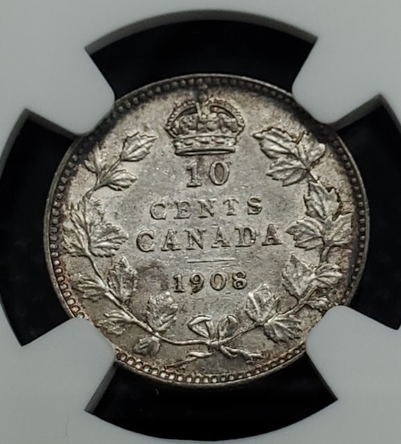 1908 Canada 10 Cents | NGC AU55