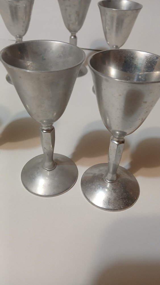 7 Vintage Plator Silverstone Spain Small Cordial 4.75" Stemware Goblets