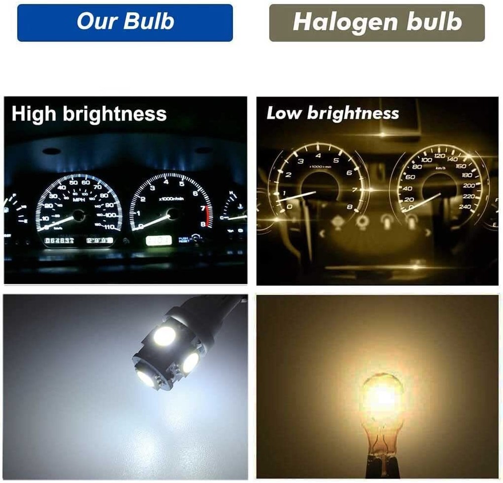 2Pcs PC579CP Instrument Panel Courtesy Light LED Bulbs + Socket for Electrical