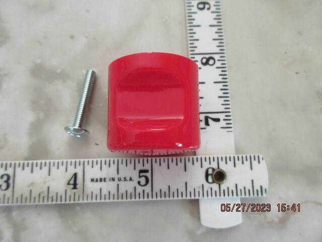 6 Vintage Knobs Wardrobe RED Plastic Pulls Cylinder Finger Grip Cabinet Drawer