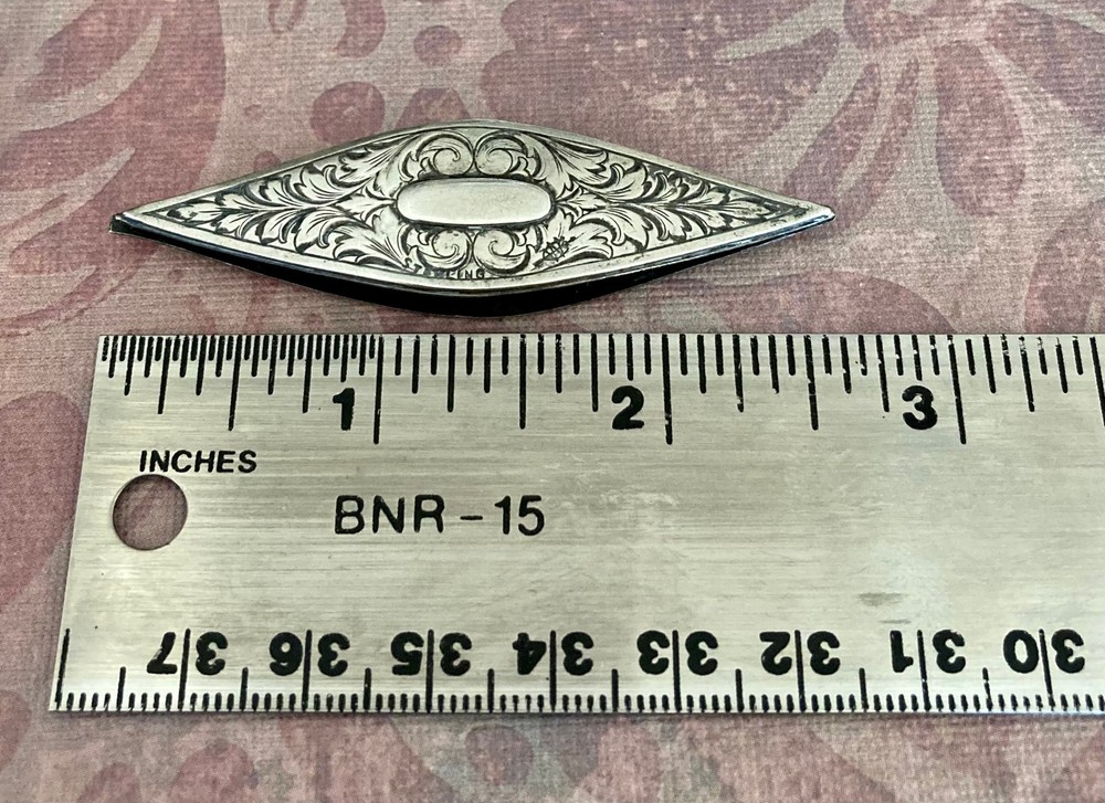 Webster Sterling Tatting Shuttle Leaf/Scroll Design, Antique