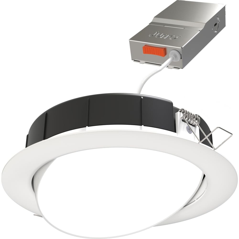 Juno LED Shower Light, Adjustable 6 Inch Wafer Downlight, Switchable Color Tempe