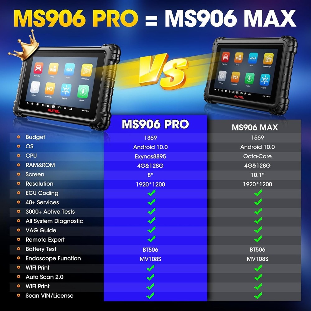 2026 Newest Autel MaxiSYS MS906 Pro Coding Full System Diagnostic Scanner Tool