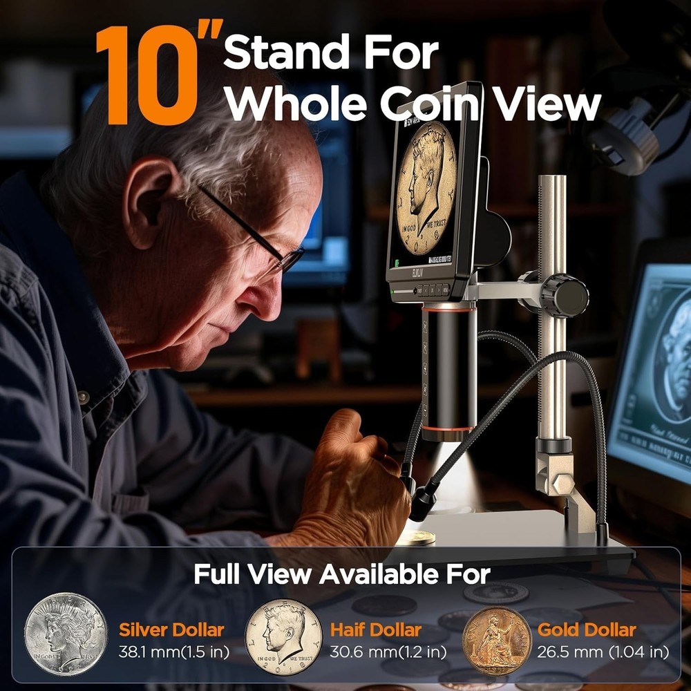 Elegant 4K Autofocus Digital Microscope with 2000X Magnification & 8" IPS Screen