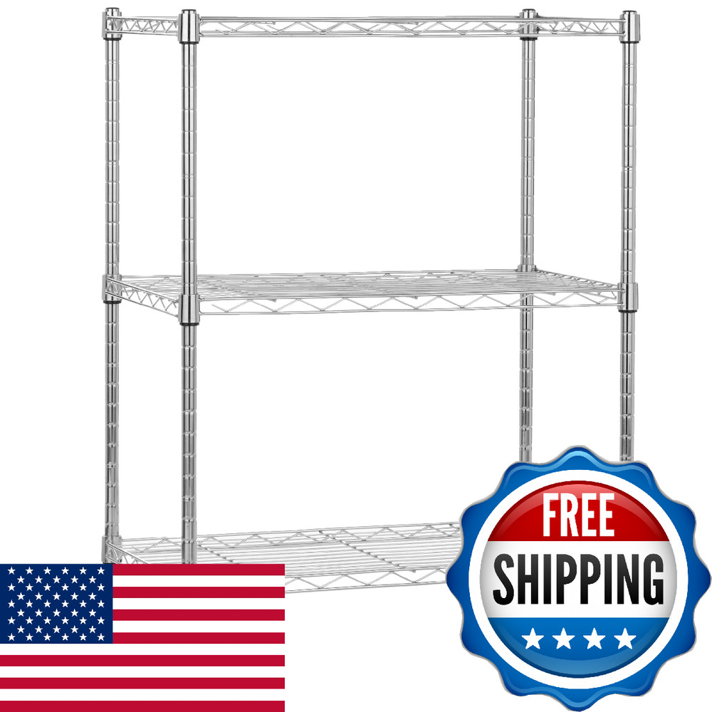 Amazon Basics 3-Shelf Adjustable Heavy Duty Storage Shelving Unit 2'' PP Plastic