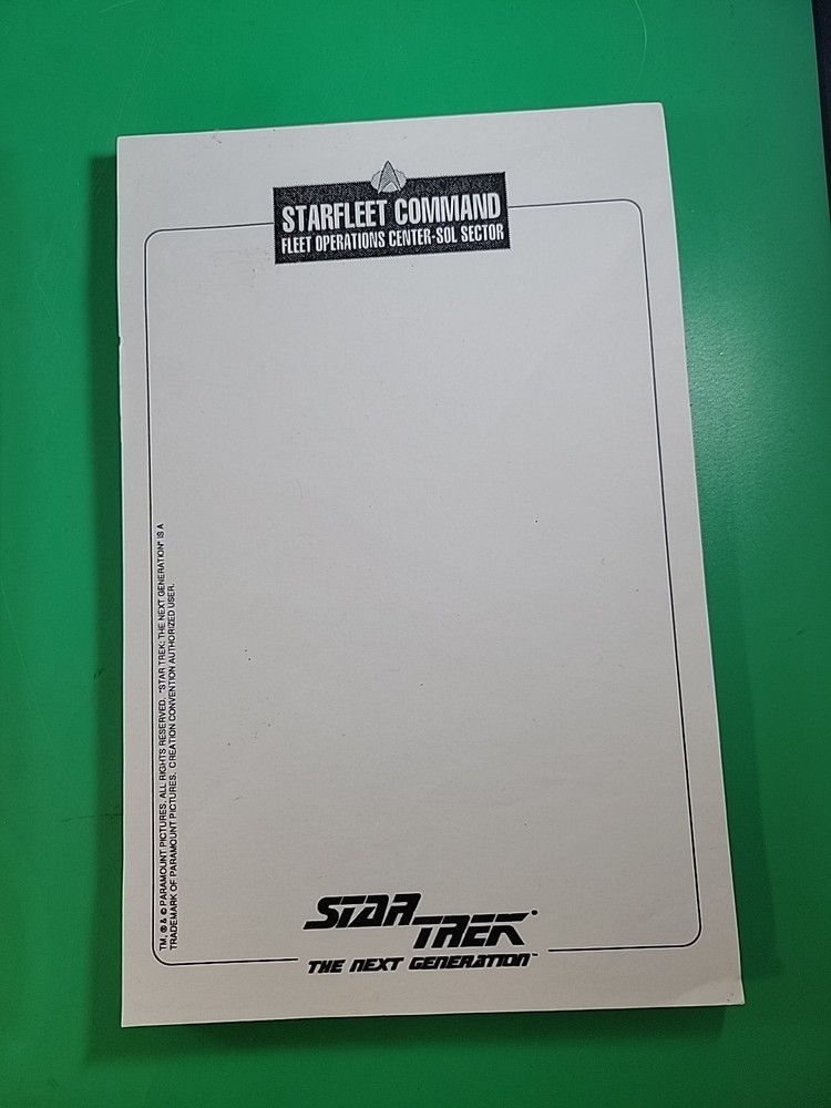 6 Star Trek Notepad Next Generation * Captain's Log, Starfleet Command and UFOP