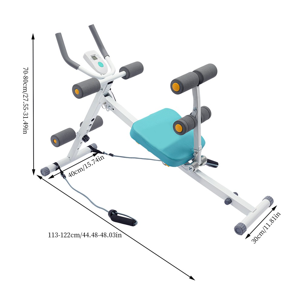 Foldable Multi-Workout Ab Machine Abdominal Cruncher Sit Up Bench Side Shaper