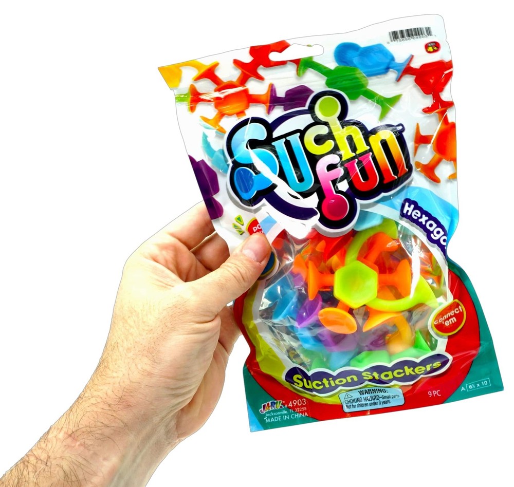 JA-RU Such Fun Shape & Creature Suction Stackers (1 Pack, 9 Piece Each)...