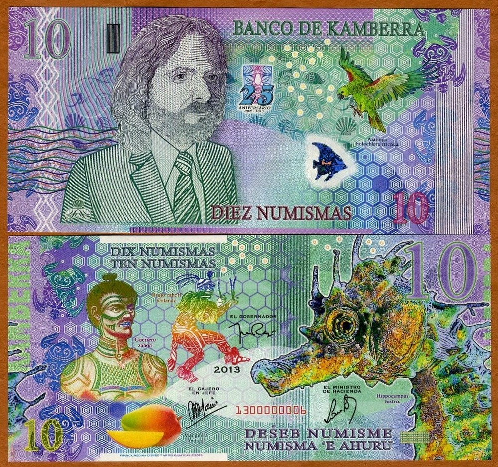 Kamberra, 10 Numismas, 2013, UNC Commemorative Colorful