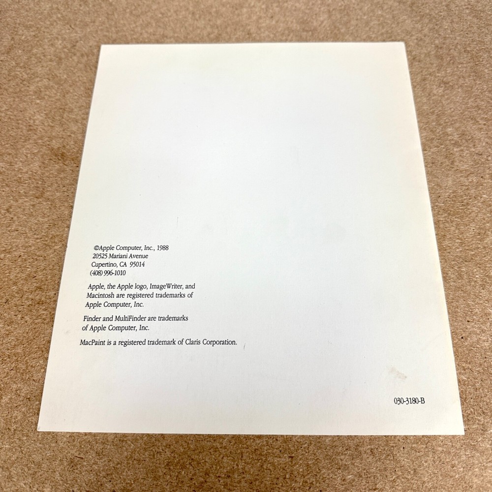 Vintage Apple Macintosh Quick Reference Card 1988