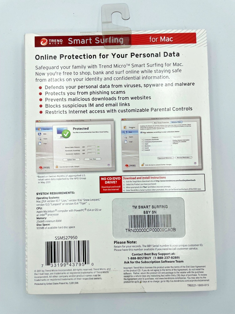 Trend Micro Software Smart Surfing Online Data Protection for Mac