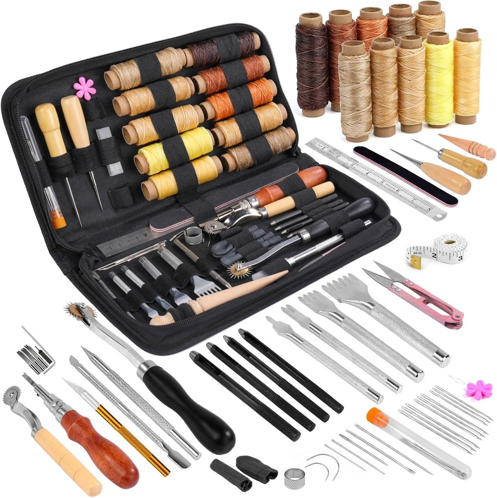 SOCNITC Leather Working Tools, Professional Sewing Set, Craft Kit,...