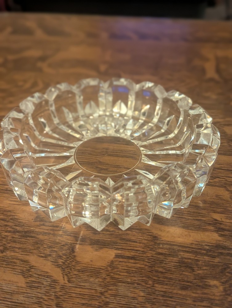 Large Crystal Ashtray 6 Inch Diameter