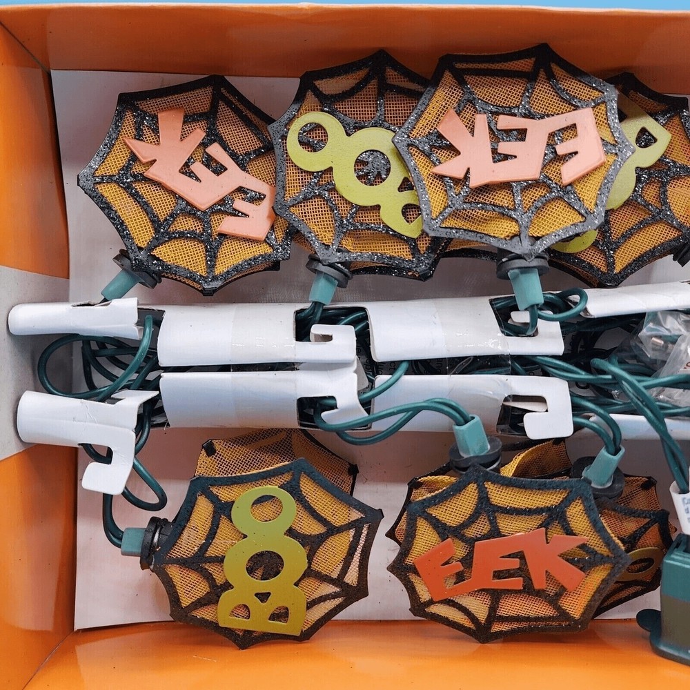 Halloween BOO & EEK Spiderweb String Lights 2007 Holiday Inspirations Plugin