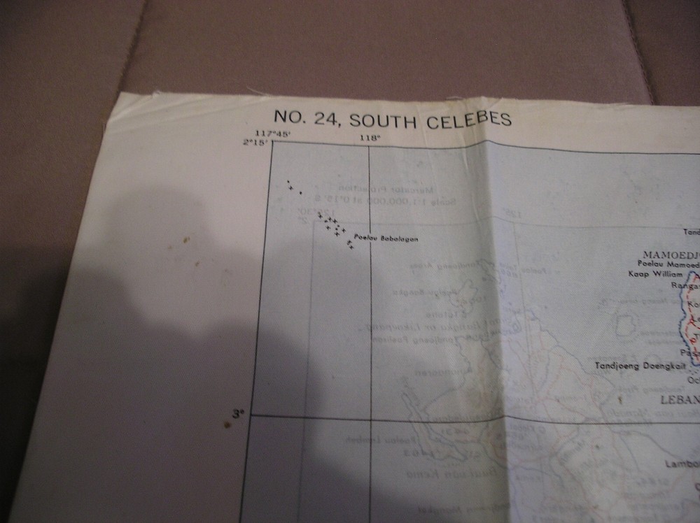 USAFF Cloth 2 Sided Escape Map SW Pacific