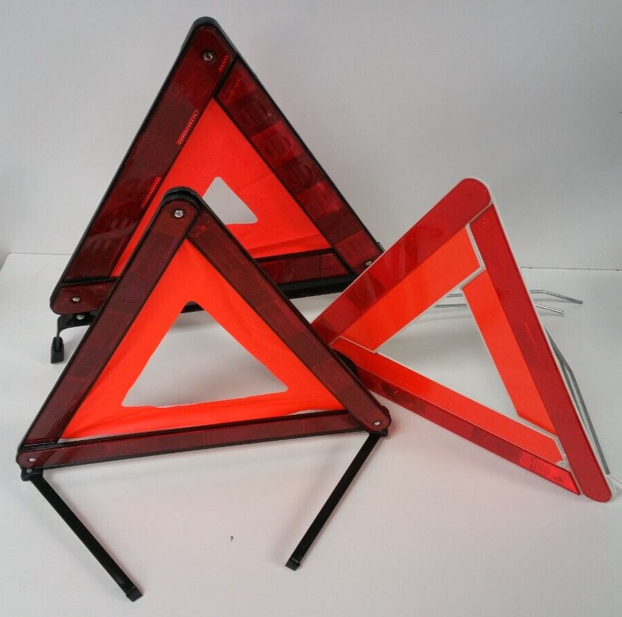 EMERGENCY BREAKDOWN FOLDABLE HAZARD SIGN REFLECTIVE WARNING TRIANGLEs