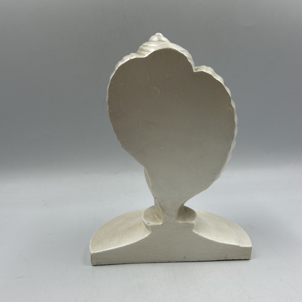 Iridescent White 6.75” Conch Shell Bookend Ceramic Single