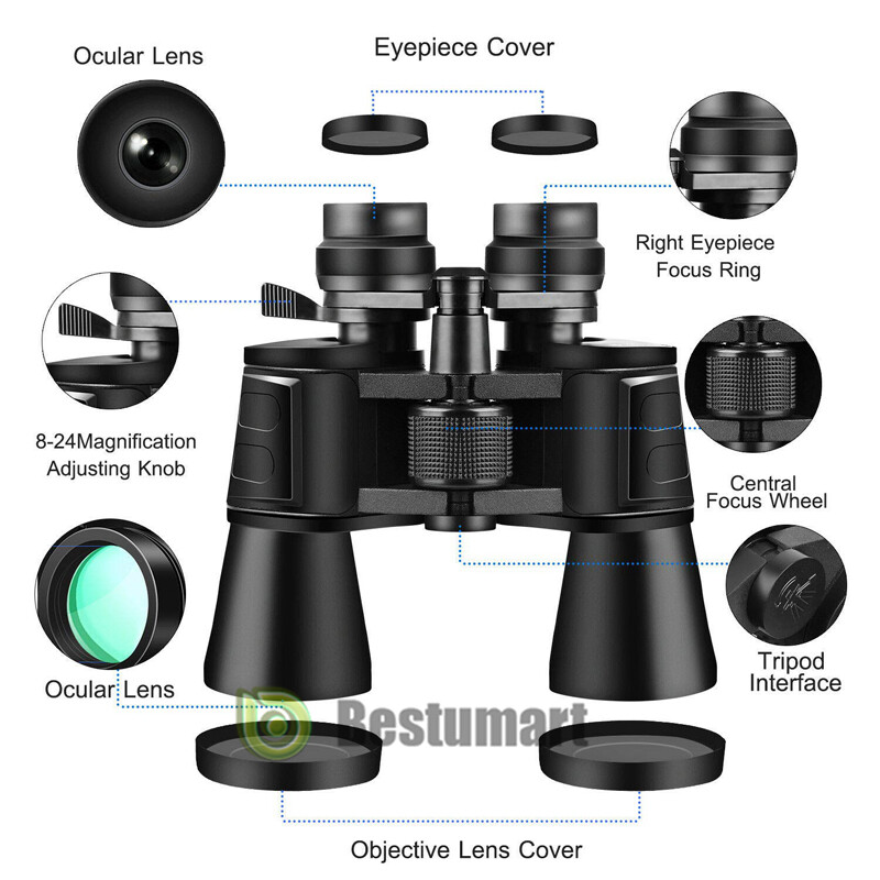100x180 Autofocus Binoculars Powerful Long Range Fixed Focus Telescope Goggles