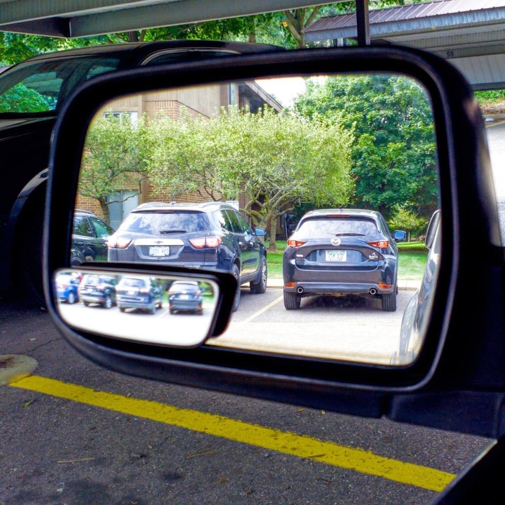 Ampper Rectangle Blind Spot Mirror, HD Glass ABS Framed Rectangle,