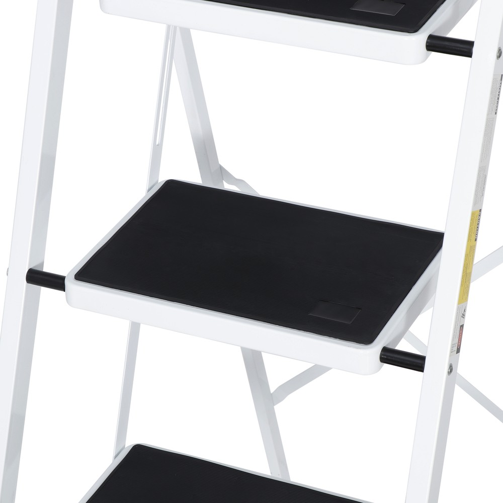 4 Step Ladder Folding Step Ladder for Kitchen Garage Library and Home Sturdy