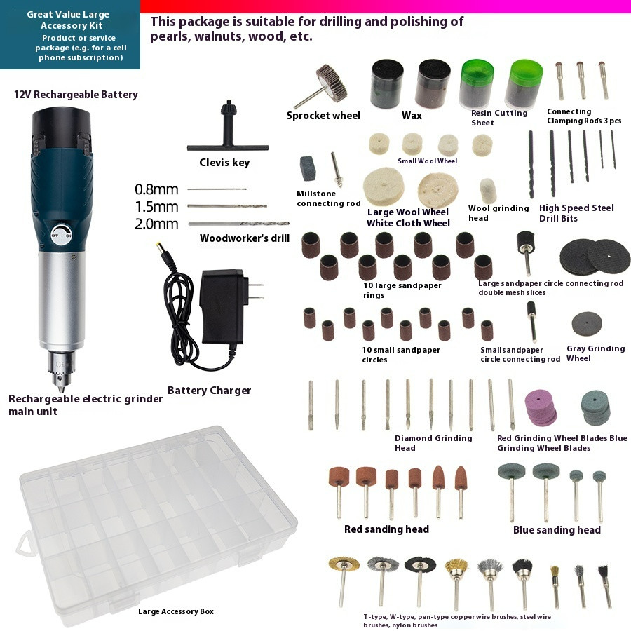 Rechargeable Speed Regulator Electric Grinder Small Handheld Electric Grinder