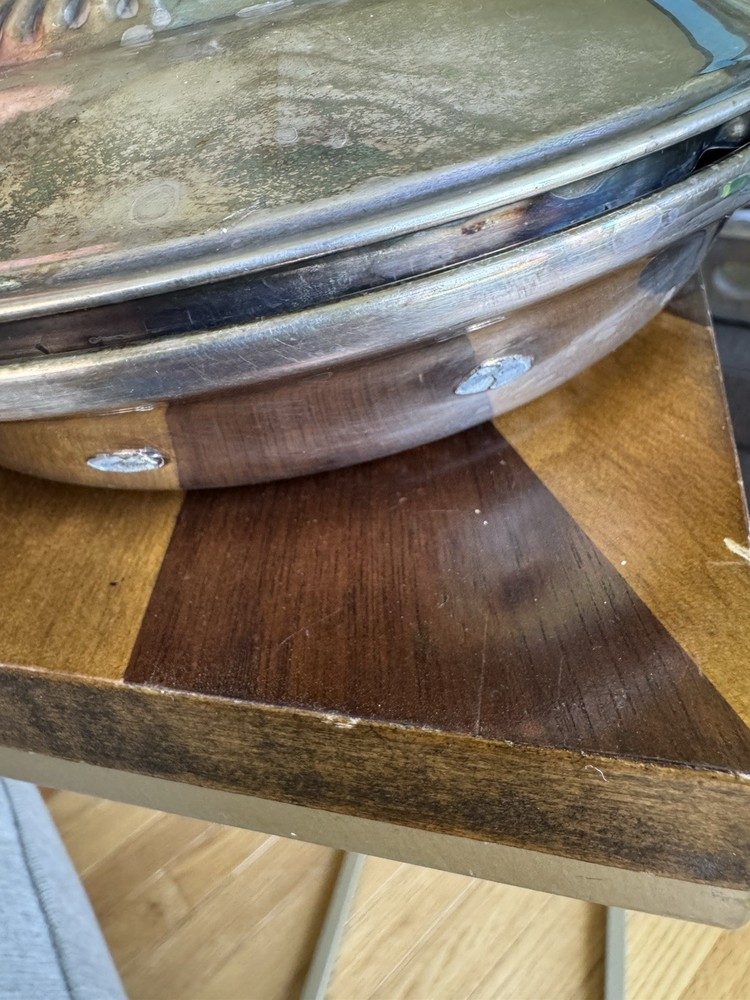 Silver Plated Serving Bowl With Lid - 8” Diameter.