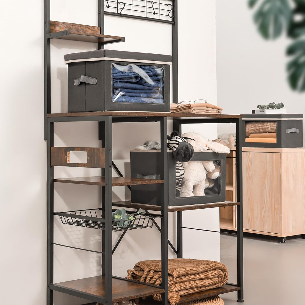 Storage Bins with Lids - Fabric Storage Boxes with Lids, Collapsible Storage Bin