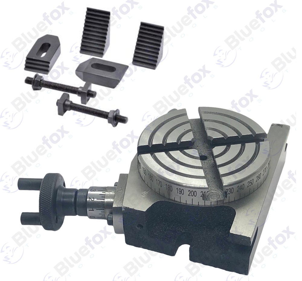 4" HORIZONTAL & VERTICAL PRECISION ROTARY TABLE w. Clamping kit