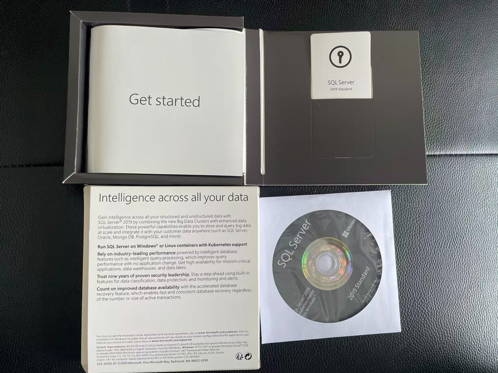 Microsoft SQL Server 2019 Standard Unlimited Core (10 CAL) License Key DVD & COA