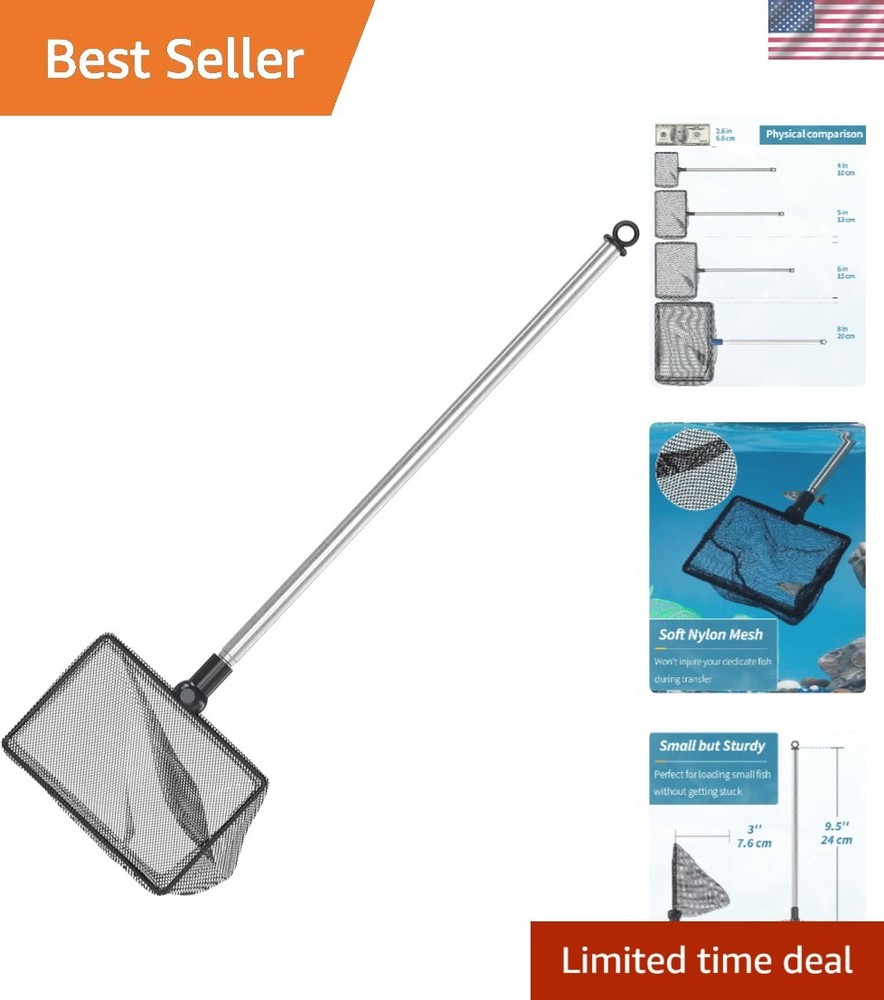 Compact Extendable Fish Net for Betta Tanks and Small Ponds - Lightweight Design