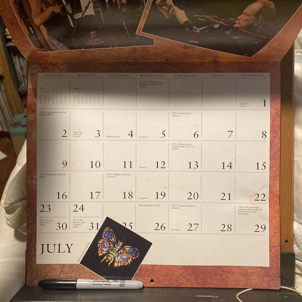 Vintage Grateful Dead Calendar 1995