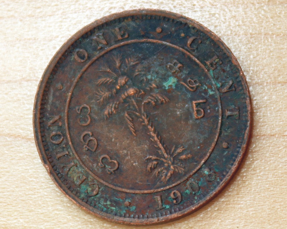 1905 Ceylon Sri Lanka 1 Cent