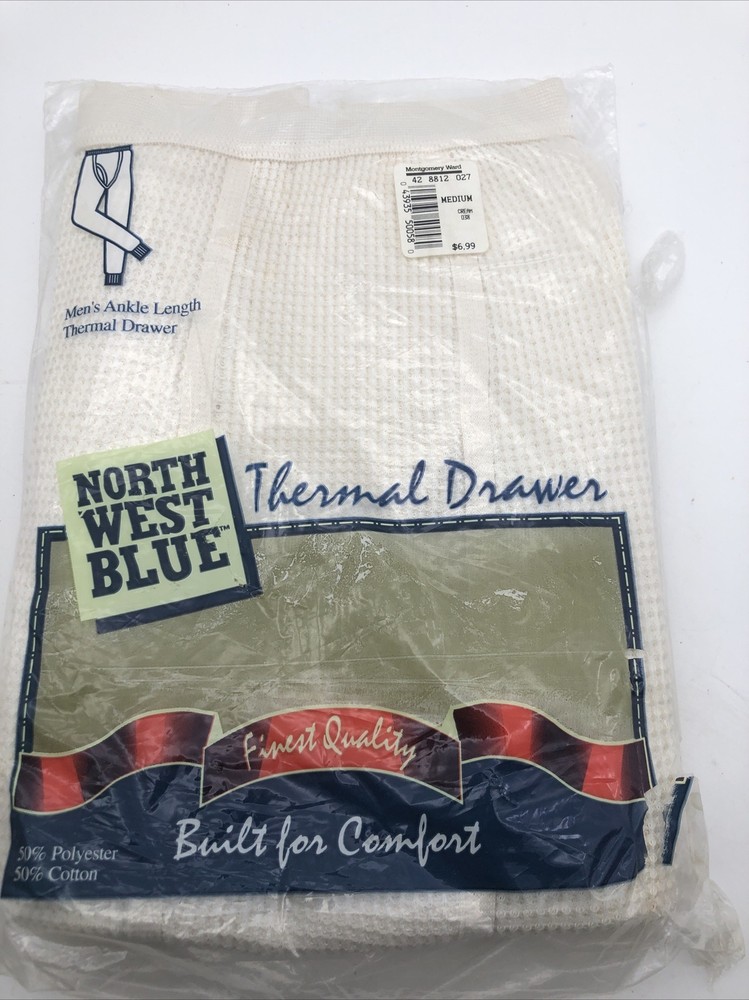 NEW Northwest Blue Thermal Pants Waffle Size Medium Ankle length￼
