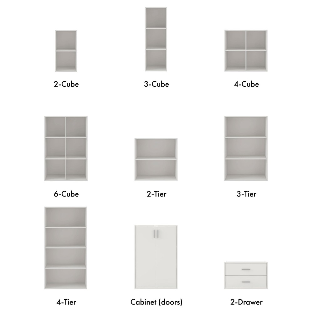 Brooks Stackable 6-Cube Wood White Bookcase
