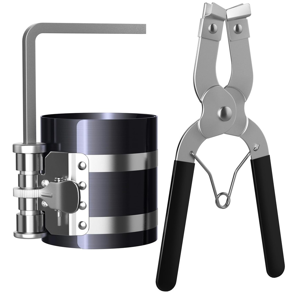 Piston Ring Compressor Tool Kit for Car Engines, Adjustable 21/8" to 7"