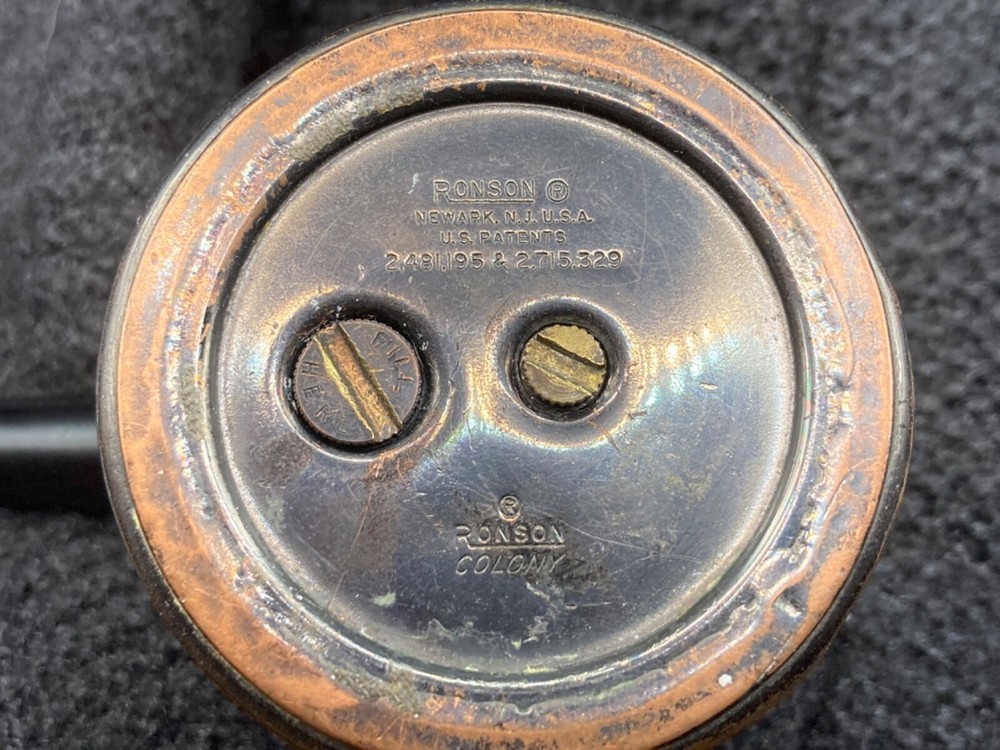 Vintage Ronson “Colony” Bronze with Black handle Table Lighter