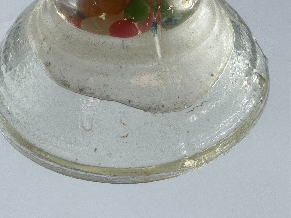 Vintage Long Waisted LANTERN GLASS CANDY CONTAINER A&E 402