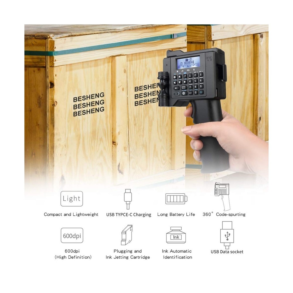 Handheld Printer PT2000SE, Portable Handheld Inkjet Printer with Quick-Drying...