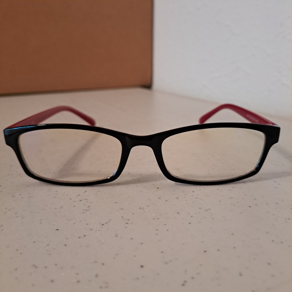 Spektrum Eyeglasses Blue Light Black Maroon Square Frames U-74