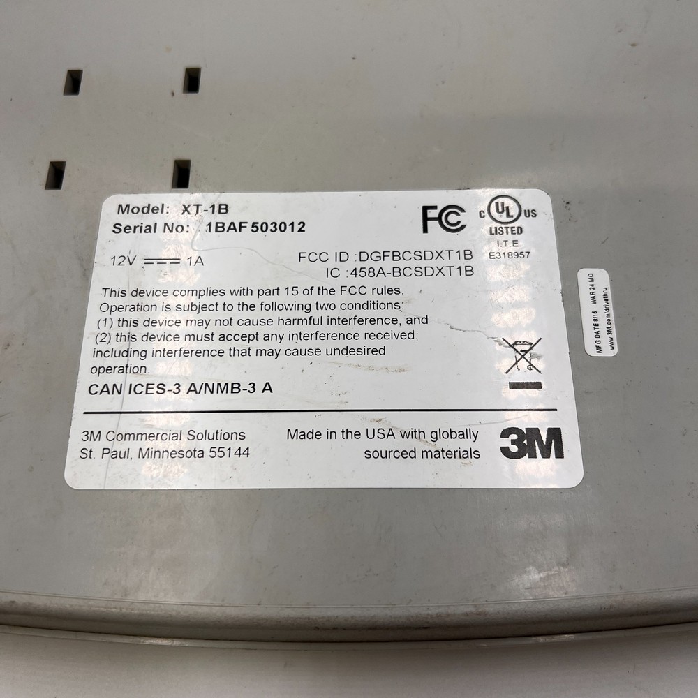 3M 1BAF XT-1B Wireless Drive Thru Intercom Base