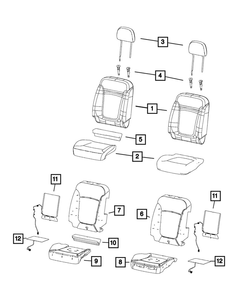 Genuine Mopar Front Headrest 5YW04PXRAA
