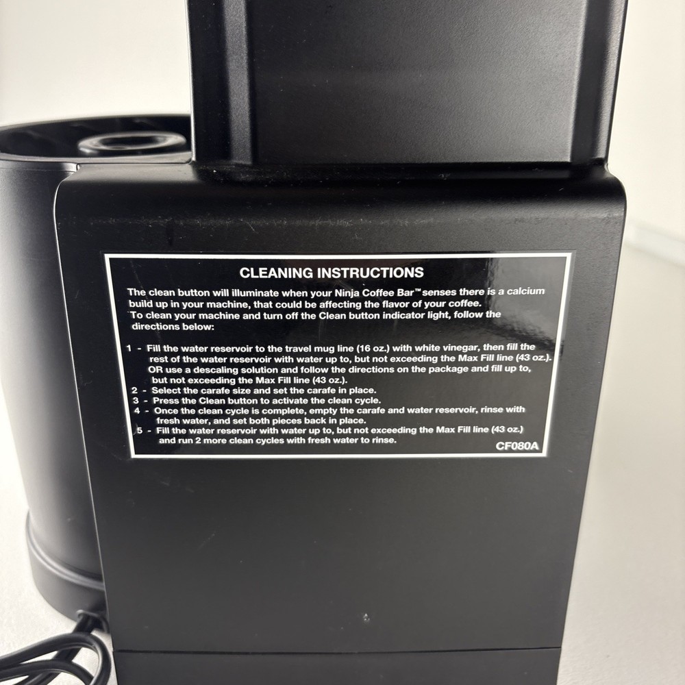 Ninja CF080-69 Coffee Maker Bar Brewer Automatic Programmable Powers On
