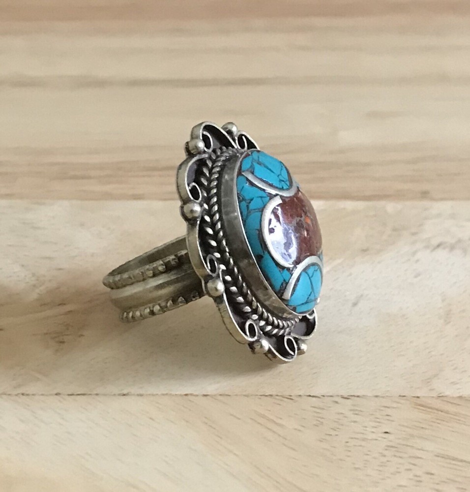 Turquoise Coral Ring