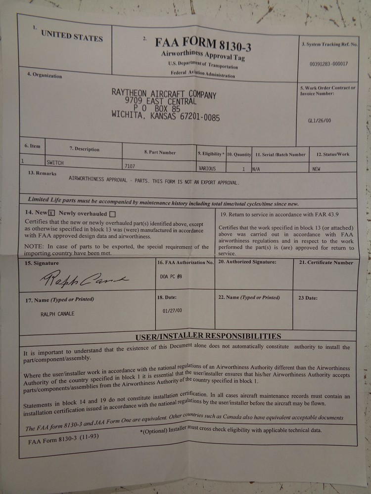 C&K TOGGLE SWITCH 7107 NEW W/ 8130-3