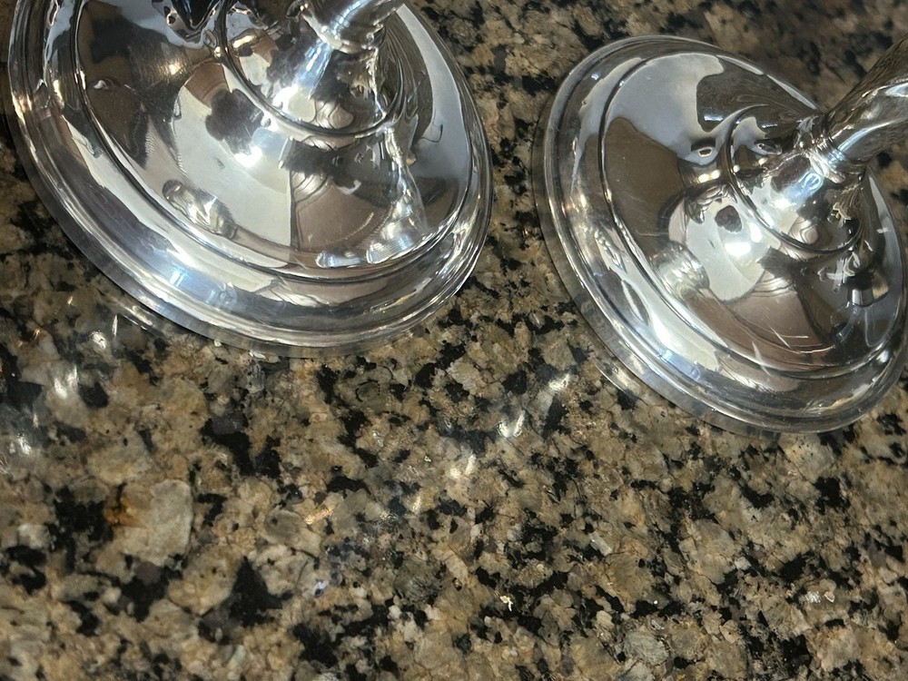 Sterling Twisted Candlestick Holders 6.5” T