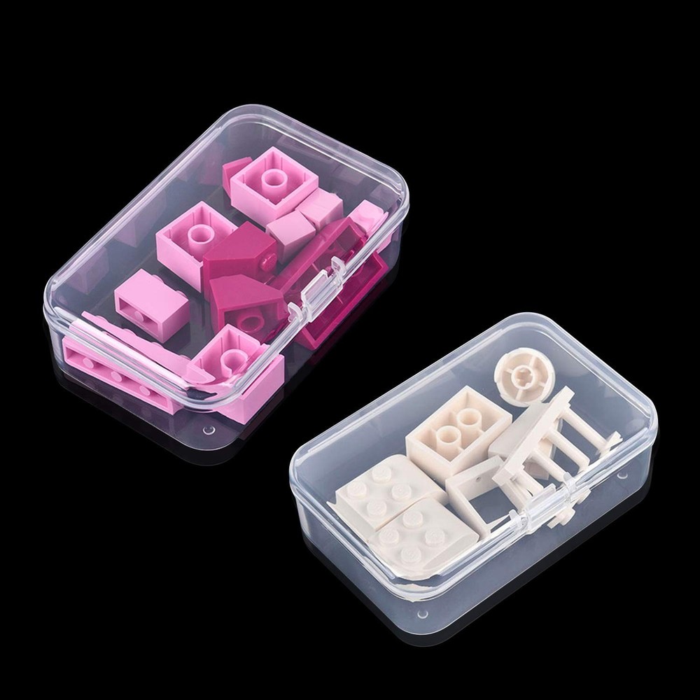 24 Pcs Mixed Sizes Mini Clear Storage Containers - Rectangular, Small Plastic...